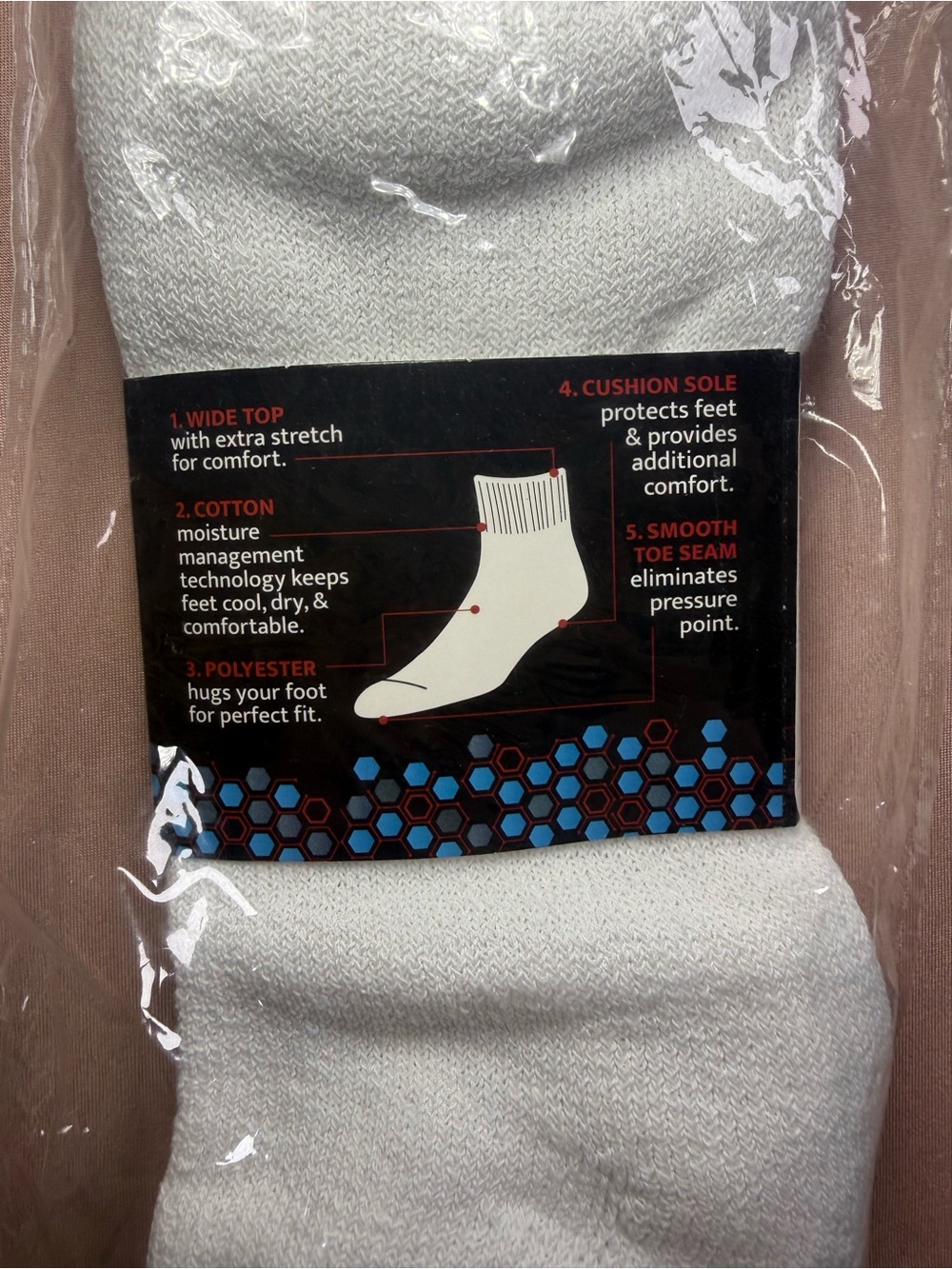 Diabetic Ankle Socks 2-Pack Non-Binding Cushion Cotton Men's Women's Size 10-13 - Picture 4 of 5